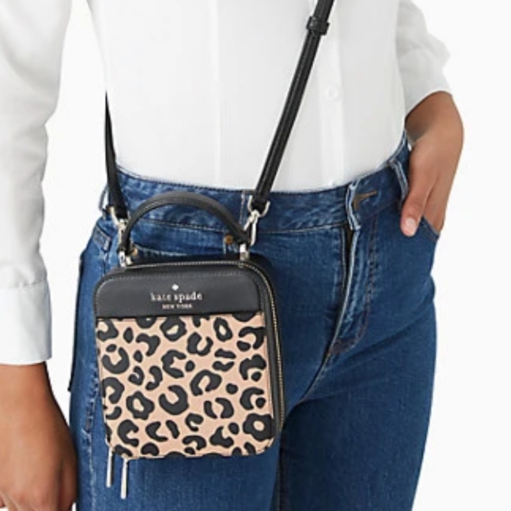 Kate Spade daisy graphic leopard vanity crossbody - Picture 7 of 16